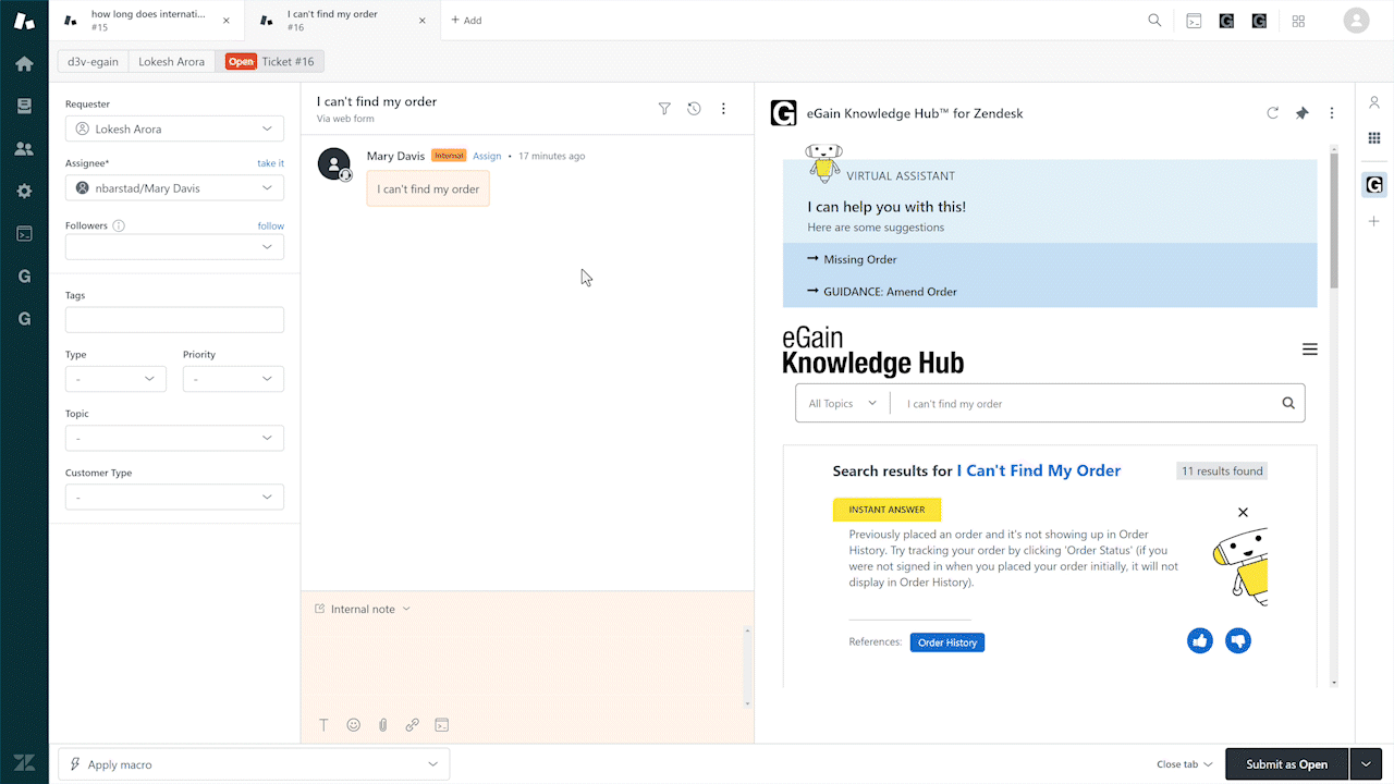 eGain Virtual Assistant